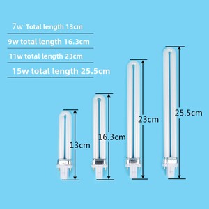 2-pin vuông bốn pin 9w13w18w27w huỳnh quang bàn đèn ống bảo vệ mắt tắm nóng bóng đèn 11wu T4 cơ <span class=keywords><strong>s</strong></span>ở <span class=keywords><strong>CFL</strong></span> hình chữ U hình chữ H - Product Image 2