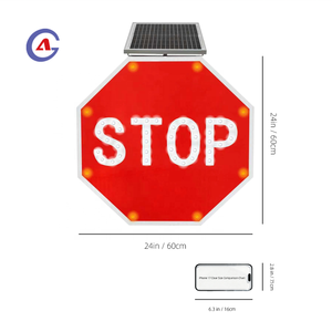 GUANGAN Panneau <span class=keywords><strong>de</strong></span> sécurité routière durable en aluminium à énergie solaire certifié FCC ROHS <span class=keywords><strong>Radar</strong></span> clignotant «Stop» pour l'utilisation sur la chaussée - Product Image 2