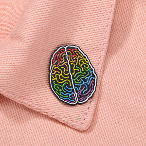 Wowei Hot-Selling Órgão Humano Cérebro Dos Desenhos Animados Emblema Criativo Novo Colorido Pintados À Mão Cérebro Liga Óleo Gota Broche para Médico - Product Image 2