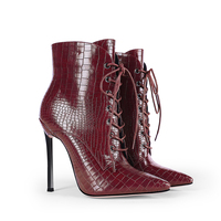 Bottines à bout pointu pour femmes, marque personnalisée, fermeture éclair, talon fin, confortables et respirantes pour l'été, l'automne et l'hiver 2022