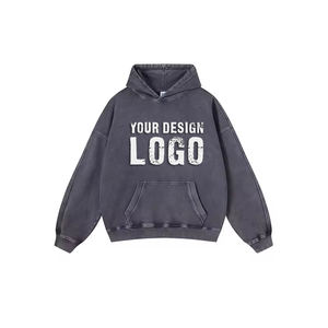 Wholesale OEM Heavy Cotton 420g Vintage Distress Mens Hoodie Street Casual Batik Washed Loose Plus Size Men's Hoodies - Product Image 2