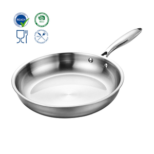 Hoàn toàn mạ 3ply thép không gỉ Chảo 20/24/28/30/32cm không độc hại cấp thực phẩm không dính cảm ứng không tráng nấu ăn chảo Chảo - Product Image 1