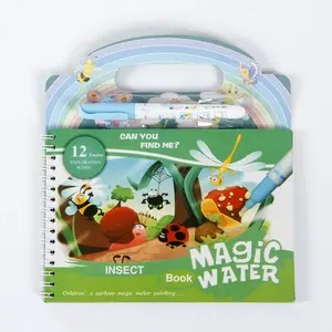 NEW Magic Water coloring Book kids drawing toys, reusable no mess Painting Drawing Book with water pens For little kids