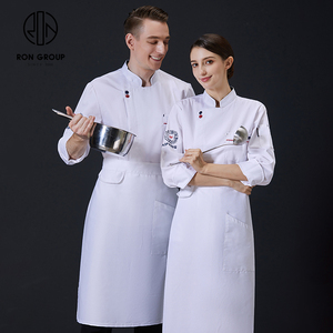 Prix d'usine, motif personnalisé, manches longues, unisexe, respirant, résistant à l'huile, polyester, vêtements de travail pour cuisine et bar, uniforme - Product Image 5