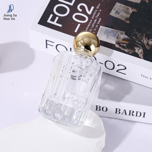 Elegante Botella de Perfume de Vidrio Redonda a Rayas de 30ml/100ml, con Cabeza Dosificadora y Tapa, Apta para Cosméticos y Perfumes - Product Image 4
