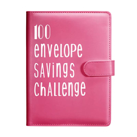 Organiseur de budget A5 en cuir, carnet de notes format papier, avec défi d'épargne 100 enveloppes et classeur Toploader pour la gestion de l'argent