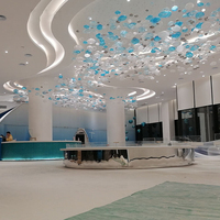 Lustre en cristal LED personnalisé de style magnifique et luxueux pour la décoration du hall d'hôtel et du restaurant