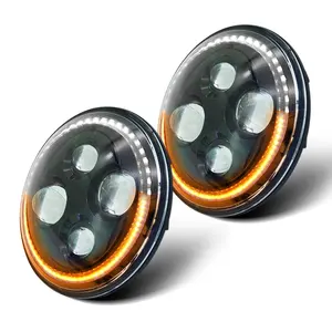 High beam:40W LED headlights car 6500K headlights with angel eyes Connector or Wiring H4 projector headlights for cars