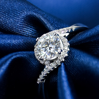 Xingyue – bague ronde en argent Sterling 925 D, couleur brillante, élégante, en Moissanite VVS, 1Carat, bijoux en pierre précieuse