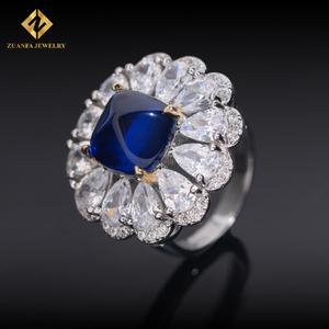 Anillo de Piedra Azul Clásico de Fábrica, Anillo de Compromiso con Gema Azul VVS, Anillo de Regalo - Product Image 6