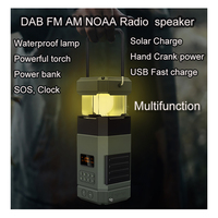 Solar-Campinglampe mit NOAA AM/FM/DAB-Radio, Notfall-Wasserdichter Staubdichter Handkurbel-Lautsprecher, SOS-Alarm 14W für Zuhause und Outdoor