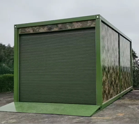 Boutiques préfabriquées mobiles en kit, garage, entrepôt pour voitures, maison modulaire en conteneur avec porte enroulable à automatisation manuelle