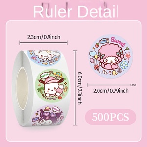 <span class=keywords><strong>Per</strong></span> il simpatico cartone animato adesivo impermeabile nastro sigillante rotondo taglio pellicola rotolo UV verniciatura stampa digitale <span class=keywords><strong>per</strong></span> bambini e donne - Product Image 3