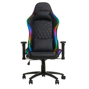 2025 precio de fábrica Pc Racing cuero ordenador Gaming silla ergonómica reclinable Gaming silla con reposapiés Rgb luz masaje - Product Image 2