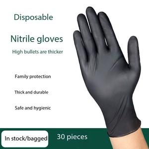 Gants en nitrile jetables noirs idéaux pour le nettoyage de la cuisine de qualité <span class=keywords><strong>alimentaire</strong></span>, gants de vaisselle résistants à l'huile durables - Product Image 2