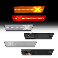 Lampu Penanda Samping Mobil Bentuk X Depan Belakang untuk Dodge Challenger 2008-2014 Charger Lampu Depan Amber Belakang Merah 4 Pcs