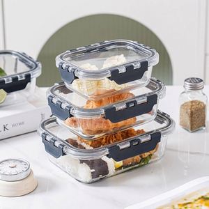 Glass Meal Prep <b>Containers</b> with Lids Glass Food Storage <b>Containers</b> Airtight Lunch <b>Containers</b> Lunch Box Snap Locking Lids - Product Image 1