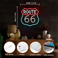 Enseigne au néon LED authentique Americana Route 66, signalétique iconique de la Route Mère pour la décoration murale de bar et de garage