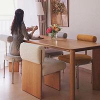 Table à manger en bois massif de style japonais, table rectangulaire minimaliste moderne, table à manger pour 4 personnes, mobilier de maison, ensemble de salle à manger pour maison d'hôtes