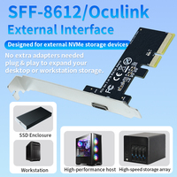 Adaptor Oculink Lekuo Berkecepatan Tinggi PCIe Gen3/Gen4 X4 dengan NVMe 1.2a untuk Ekspansi SSD NVMe Eksternal