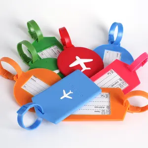 Bolsa de silicone para viagem, porta-passaporte, etiqueta de bagagem em pvc, etiquetas de cartão em couro PU multicoloridas, bolsa para viajante