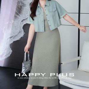 เสื้อแจ็คเก็ตเดนิมสีฟ้าอ่อน Runqi ไซส์ใหญ่สำหรับผู้หญิง แขนสั้น สีพื้น ชุดเสื้อครอปท็อปผ้าแคนวาส - Product Image 5