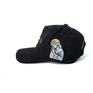 Nuovo Design Cappellino in Camoscio con Motivo Croci di Gesù Personalizzato Ricamo 3D Fodera in Raso Strass Cappello da Baseball Personalizzato con Logo - Product Image 5