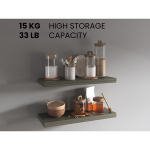 Ecco 31.5 In Wide Floating Shelves Set Of 2 Wall Mount <b>Book</b> Storage For Bedroom Bathroom <b>Decor</b> - Product Image 5