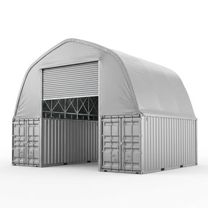 Tettoia per Container, Copertura per Stoccaggio Merci, Tetto a Capanna <span class=keywords><strong>in</strong></span> Acciaio Zincato con Copertura <span class=keywords><strong>in</strong></span> PVC Resistente al Vento - Product Image 1