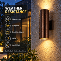Luminaire extérieur pour portail de jardin couleur marron ETL, applique murale extérieure avec ampoule LED orientable haut et bas