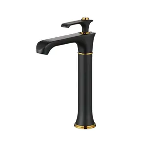 Longan Wholesale Custom New Classic Design Wooden Finished Artistic Brass Wash Basin Bathroom Faucet Factory In China