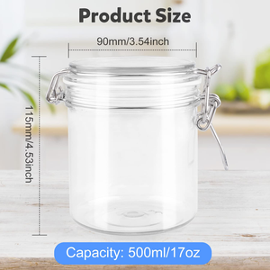 50g 100g 150g 200g 250g 500g 1000g Wholesale Clear PET <b>Plastic</b> Tank Empty Food Storage Sealing <b>Jar</b> - Product Image 2