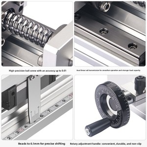 Mesa Deslizante Manual con Manivela, Plataforma de Riel Guía con Husillo de Rosca, Mesa de Trabajo de Ajuste Fino, Mesa Lineal de Precisión de Alta Resistencia con <span class=keywords><strong>Rodamientos</strong></span> - Product Image 4