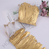 Plumes d'oie dorées en spray pour décoration DIY, plumes argentées pour fêtes, événements, tenues de cygne, costumes de mariage et décoration féminine
