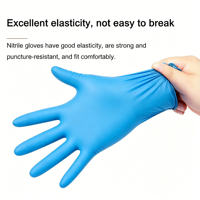 Guantes de Nitrilo Desechables Azules Brillink para Uso Doméstico, Talla Mediana, Sin Polvo, Sin Látex, Impermeables, Duraderos, Cómodos, Resistentes, para Alimentos