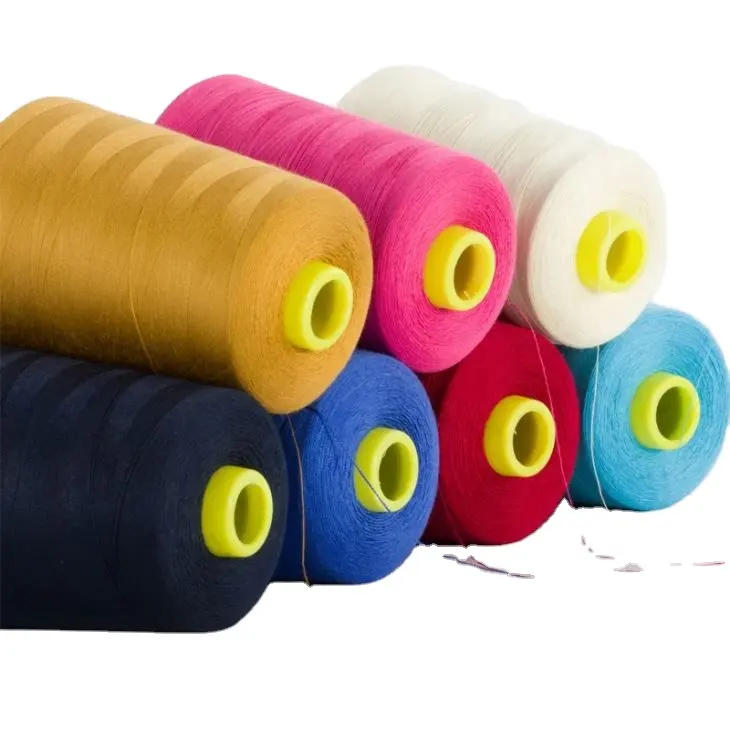 Twisted High Tenacity Tex18 (150D/1 20000m) 100% Filament Polyester Textured Yarn for Overlocking Thread