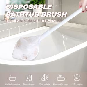 Eco-Friendly Non Woven Fabric Bathroom Floor <b>Cleaning</b> Scrubber Brush <b>Mop</b> Toilet Bathtub Brush Scrubber - Product Image 2