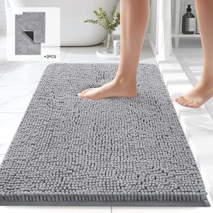 Alfombrillas de Baño Extra Suaves de Chenilla, Antideslizantes, Acolchadas de Goma, Gruesas, Modernas y Absorbentes para Uso en el Hogar o Hotel - Product Image 1