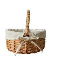 Panier à fleurs en osier tressé de style rustique, taille et couleur personnalisées, pot de plante intérieur/extérieur, cadeau de mariage, panier de pique-nique, panier de rangement