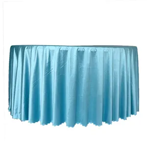 Premium Fabric Round Silk Satin Tablecloth For Wedding Party Banquet Events