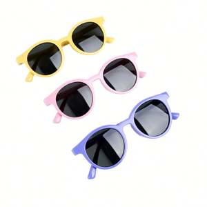 Lunettes de soleil rondes pour enfants, mode vintage 2025, garçons et filles, monture en silicone colorée, UV400 polarisées - Product Image 1