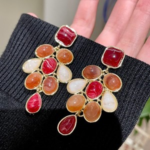 Pendientes colgantes vintage chapados en oro antiguo con engaste de bisel para mujer, joyería de fiesta, hechos en China - Product Image 4
