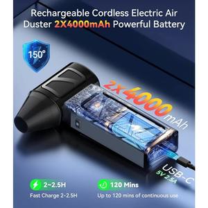 Soplador de Aire Inalámbrico Recargable, Ventilador Turbo de 5 Velocidades, Reemplaza la Lata de Aire Comprimido para PC, Teclado, Auto, Exteriores y Uso Doméstico - Product Image 4
