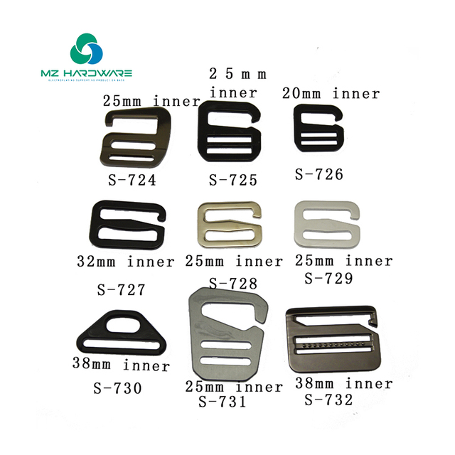 MZ Hot Selling Costume Bag Hardware Buckle Adjustable G Hook Buckle Webbing Slide Buckles G Hook