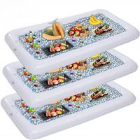 Tragbarer Swimmingpool Pool Float Aufblasbarer Bier tisch Eis kübel Servieren Salat bar Tablett Essen Wassersport Drops hipping Lustig