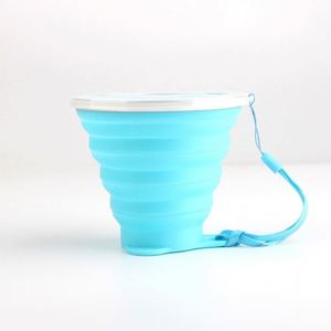 Gobelet pliable en silicone réutilisable personnalisé avec logo, pour boissons chaudes et froides, idéal pour le camping, la randonnée et les activités de plein air - Product Image 1