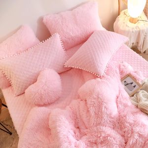 Juego <span class=keywords><strong>de</strong></span> <span class=keywords><strong>Funda</strong></span> Nórdica Rosa Esponjosa para Cama Queen, Juego <span class=keywords><strong>de</strong></span> Ropa <span class=keywords><strong>de</strong></span> Cama Rosa Peluda y Suave para Cama Queen, 3 Piezas: 1 <span class=keywords><strong>Funda</strong></span> Nórdica, 2 Fundas <span class=keywords><strong>de</strong></span> Almohada, Cierre <span class=keywords><strong>de</strong></span> Cremallera - Product Image 4