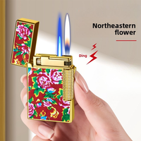 Briquet à double flamme DEBANG Langsheng, torche et flamme douce commutables, rechargeable au butane, briquet sonore en résine pour artisanat, cadeaux de luxe