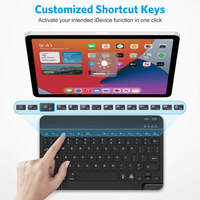 Clavier ultra-fin rétroéclairé 7 couleurs rechargeable pour iPad, souris sans fil BT+2.4G et clavier portable rétroéclairé RVB 78 touches