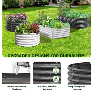 Jardinière ovale surélevée en métal personnalisable, grande, écologique, <span class=keywords><strong>pour</strong></span> plantes et légumes - Product Image 2